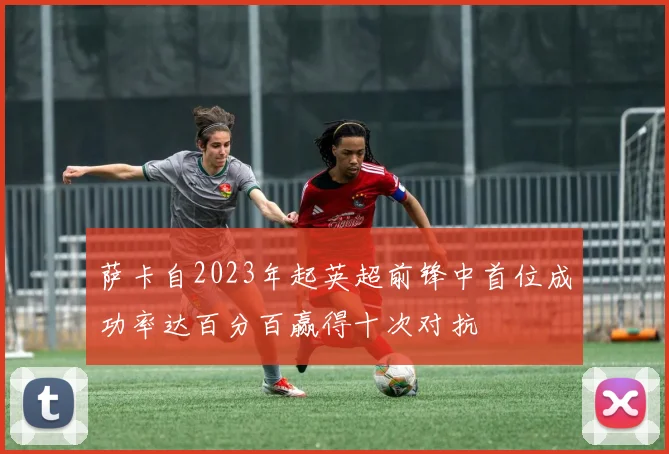 萨卡自2023年起英超前锋中首位成功率达百分百赢得十次对抗